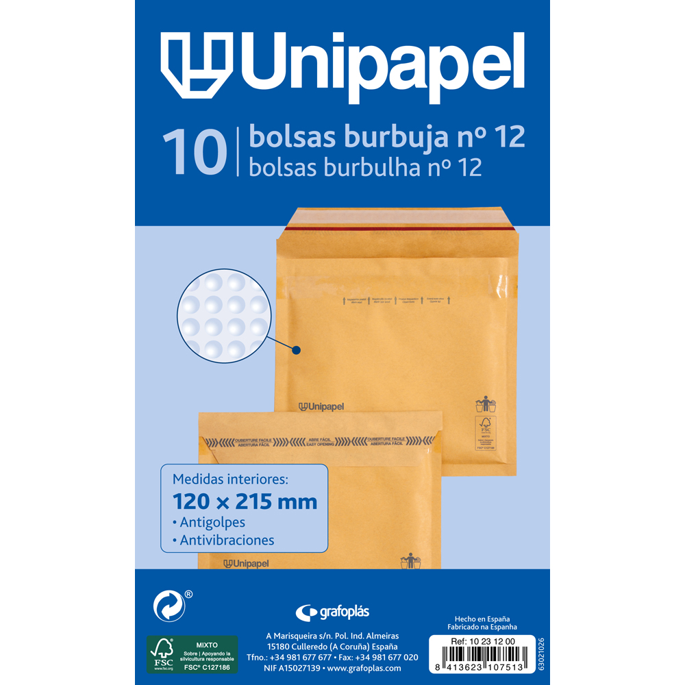 Bossa Bombolles Unipapel Nº12 Kraft 10u.