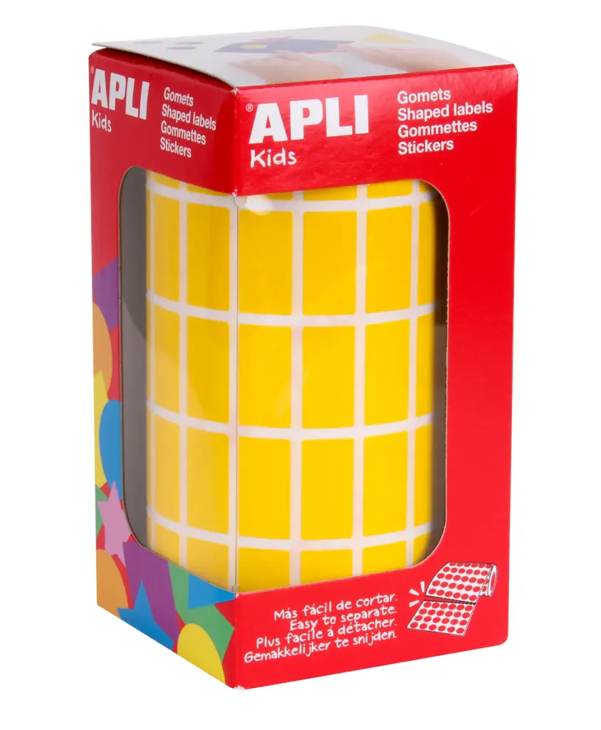 Rotllo Gomets Apli Rectangular 20x10mm Groc