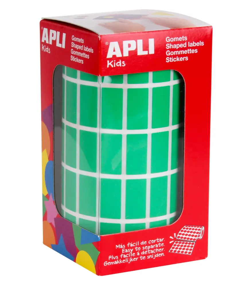 Rotllo Gomets Apli Rectangular 20x10mm Verd