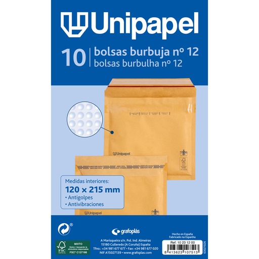 [405188542] Bossa Bombolles Unipapel Nº12 Kraft 10u.